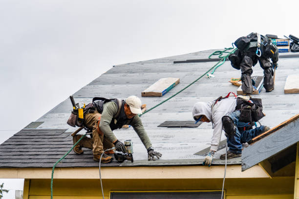 Professional Gutter Installation technician working in Wellsburg, IA
